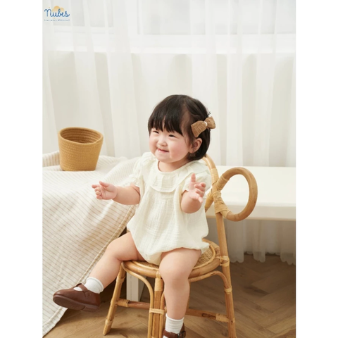 Romper Cộc Tay Cổ Bèo Tròn