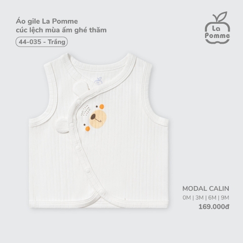 Áo gile La Pomme cúc lệch mùa ấm ghé thăm