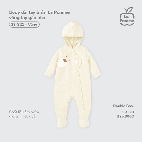 Body dài tay ủ ấm La Pomme vòng tay gấu nhỏ