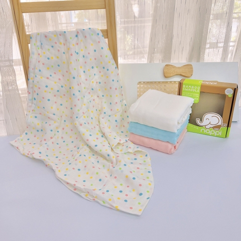 BB.0195-FRE Khăn sợi tre đa năng Chấm Bi nhiều màu 120*120 cm MSP.KDN19900101