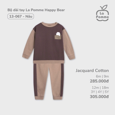 Bộ dài tay La Pomme Happy Bear
