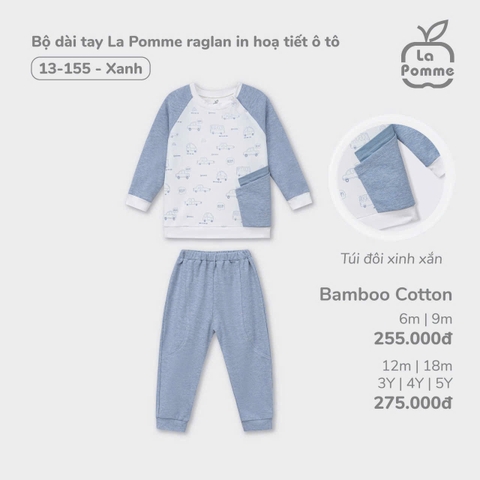 Bộ Dài Tay La Pomme Raglan In Hoạ Tiết Ô Tô 13155