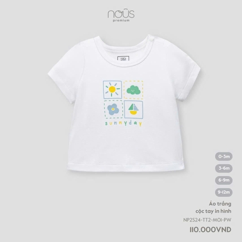 Áo Trắng Cộc Tay In Hình NU2262