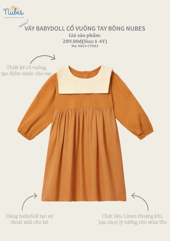 Váy Babydoll cổ vuông Chớm Thu