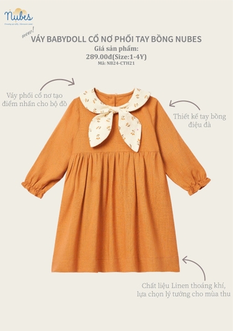 Váy Babydoll cổ nơ Chớm Thu