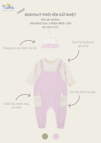 Bodysuit Phối Yếm Giữ Nhiệt
