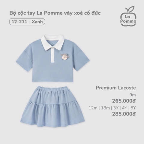 Bộ Cộc Tay La Pomme Váy Xoè Cổ Đức 12211