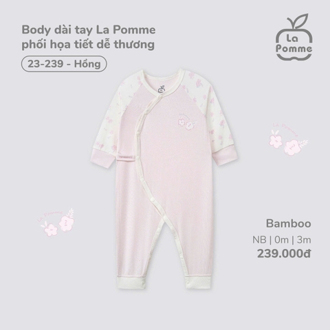 Body Dài Tay La Pomme Phối Họa Tiết Dễ Thương 23239