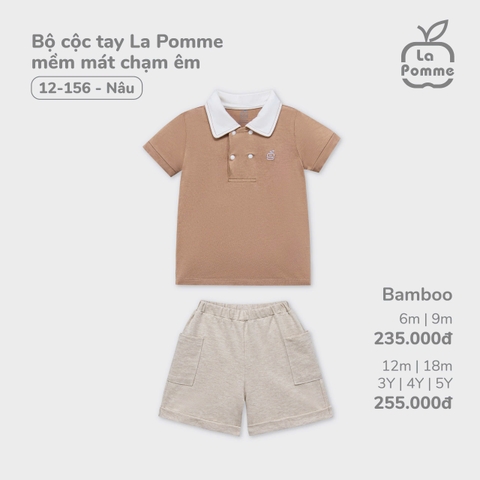 Bộ cộc tay La Pomme mềm mát chạm êm 12156