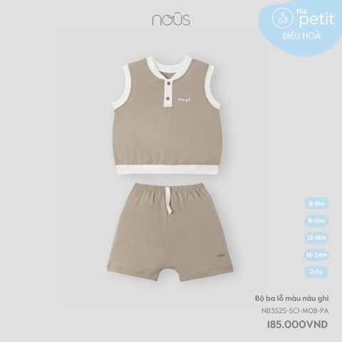 Bộ Ba Lỗ Màu Nâu Ghi NU2407