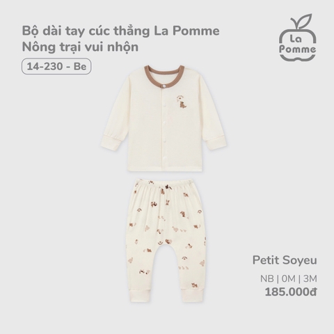 Bộ dài tay cúc thẳng La Pomme Nông trại vui nhộn 14230