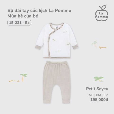 Bộ dài tay cúc lệch La Pomme Mùa hè của bé 15231