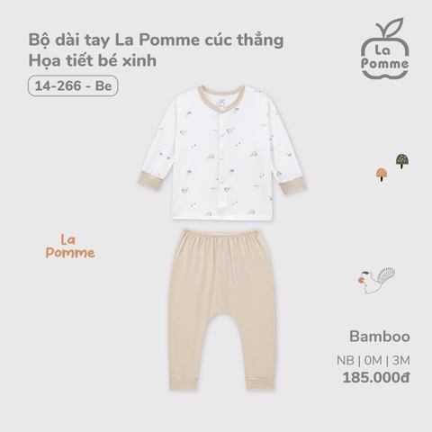 Bộ Dài Tay La Pomme Cúc Thẳng Họa Tiết Bé Xinh 14266