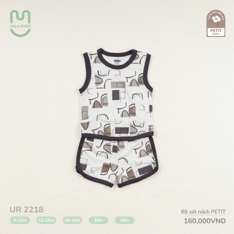 Bộ ba lỗ petit Uala in họa tiết vuông UR2218