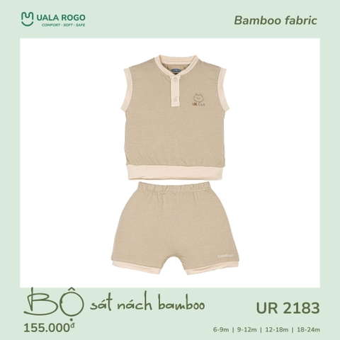 Bộ sát nách bamboo Uala họa tiết mặt cừu UR2183