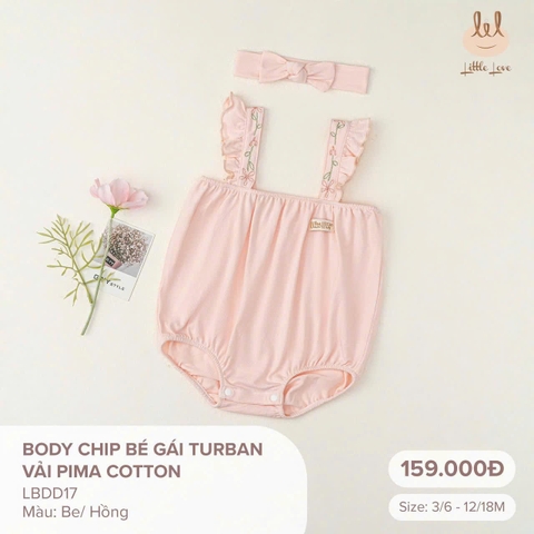 Body chip bé gái turban vải pima cotton LBDD17