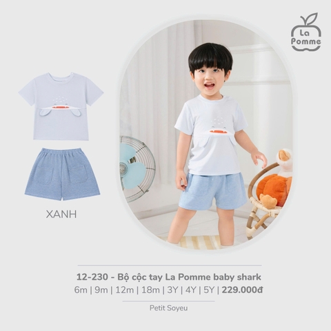 Bộ Cộc Tay La Pomme Baby Shark 12230