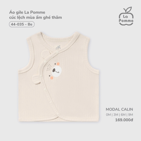Áo gile La Pomme cúc lệch mùa ấm ghé thăm 44035 Bíp Bíp House