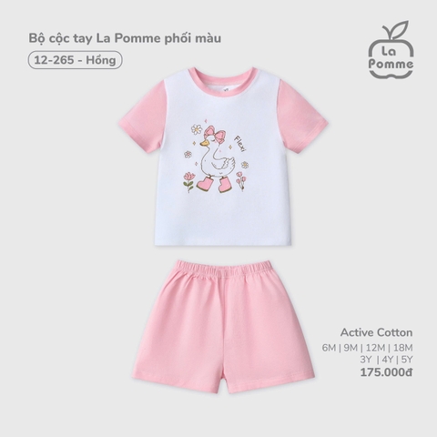 Bộ cộc tay La Pomme phối màu 12265