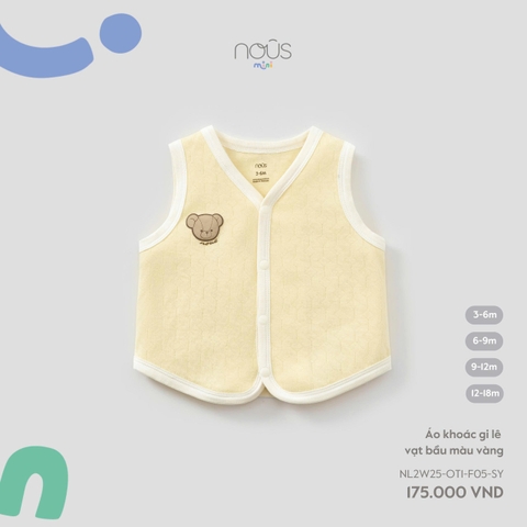 Áo khoác gi lê vạt bầu màu vàng