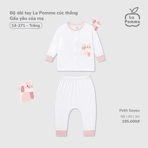 Bộ dài tay La Pomme cúc thẳng Gấu yêu của mẹ 14271