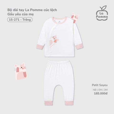 Bộ dài tay La Pomme cúc lệch Gấu yêu của mẹ 15271