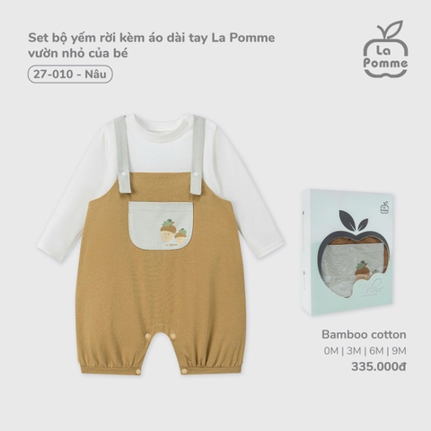 Set bộ yếm rời kèm áo dài tay La Pomme vườn nhỏ của bé 27010