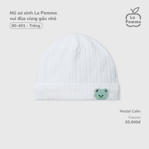 Mũ sơ sinh La Pomme vui đùa cùng gấu nhỏ 80401