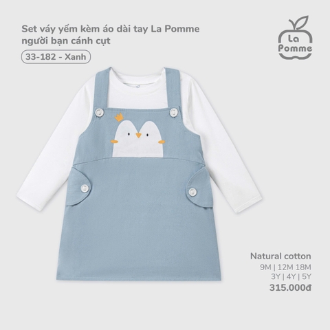 Set váy yếm kèm áo dài tay La Pomme người bạn cánh cụt