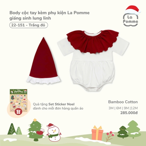 Body cộc tay kèm phụ kiện La Pomme giáng sinh lung linh