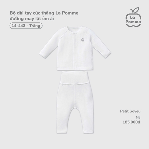 Bộ dài tay cúc thẳng La Pomme đường may lật êm ái