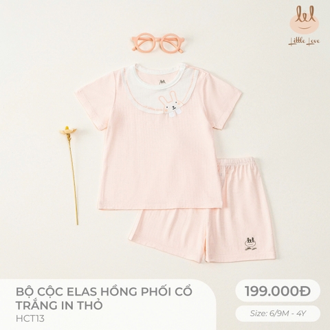 Bộ cộc elas hồng phối cổ HCT13
