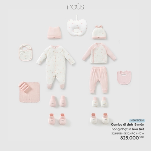 Combo đi sinh 16 món hồng nhạt in họa tiết