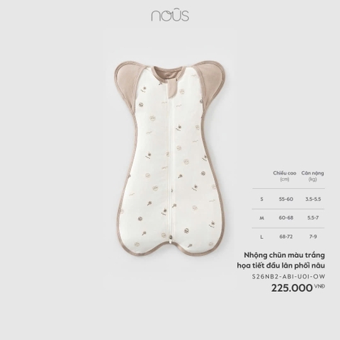 Nhộng chũn màu trắng họa tiết đầu lân phối nâu