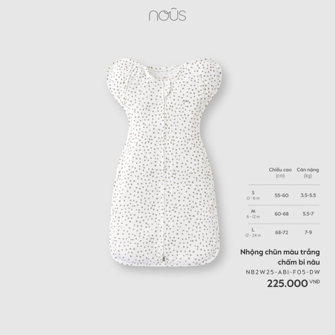 Nhộng chũn màu trắng chấm bi nâu