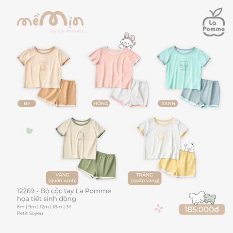 Bộ cộc tay La Pomme họa tiết sinh động