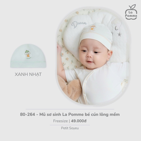 Mũ sơ sinh La Pomme bé cún lông mềm
