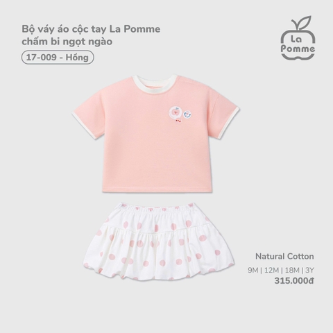 Bộ váy áo cộc tay La Pomme chấm bi ngọt ngào