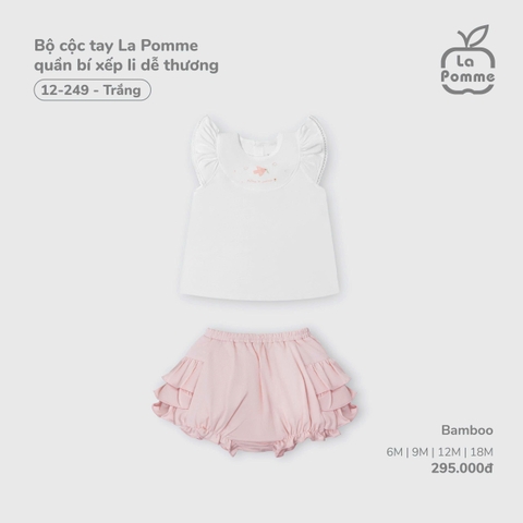 Bộ cộc tay La Pomme quần bí xếp li dễ thương