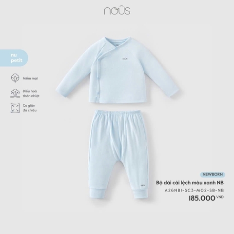 Bộ dài cài lệch màu xanh