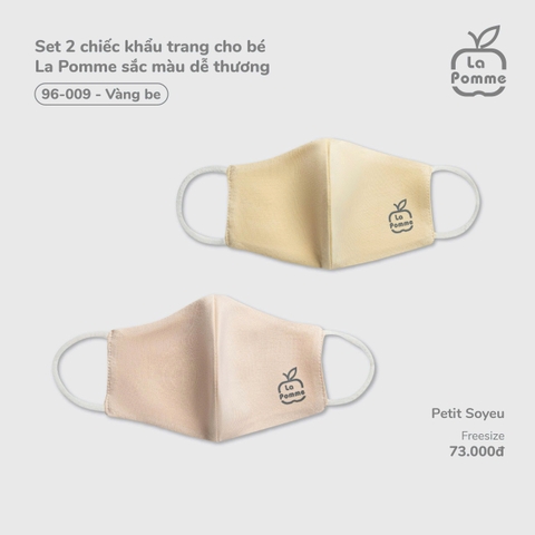 Set 2 chiếc khẩu trang cho bé La Pomme sắc màu dễ thương