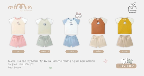 Bộ cộc tay Mềm Mịn by La Pomme những người bạn xứ biển
