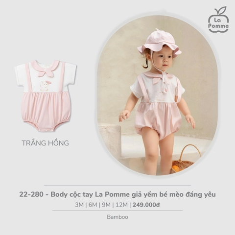 Body cộc tay La Pomme giả yếm bé mèo đáng yêu