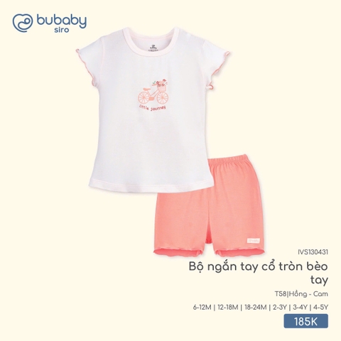 Bộ ngắn tay cổ tròn bèo tay Bubaby IVS130431