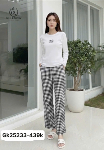 Bộ GK thun tăm quần kẻ caro - GK25235