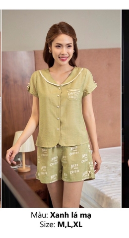 Bộ sun fly, LINNE , Tay cộc, quần ĐÙI -ST9032