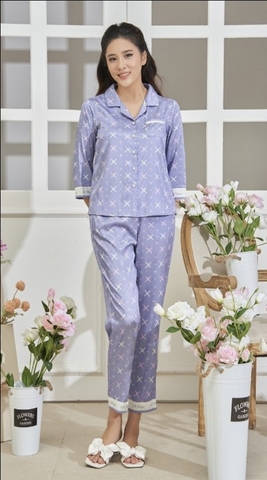 Bộ Sunfly Pyjamas lụa QD, tay lỡ ST9073
