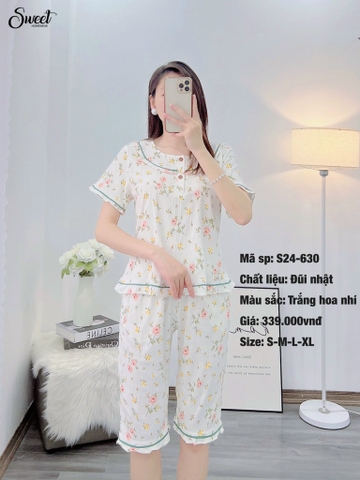 Bộ Sweet đũi áo cộc q.ngố S24-630
