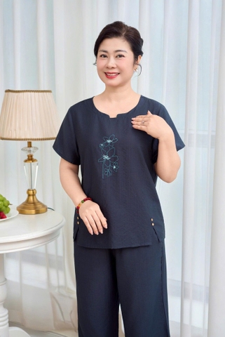 Bộ Sunfly linen áo cộc QN - SP2256