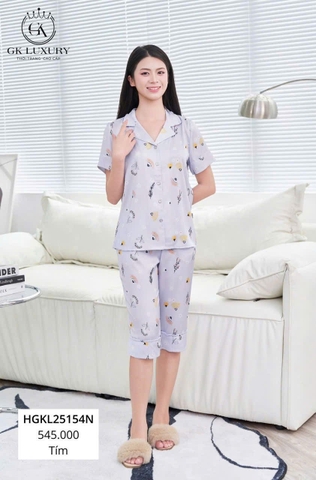 Bộ GK lụa cộc tay QN - GK25154